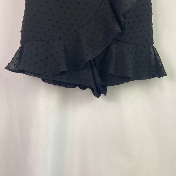 BB Dakota Black Ruffle Trim Belted Mini w/ Shorts Dress - Picture 9 of 16